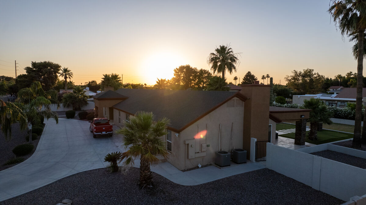 Mesa home drone aerial front view
